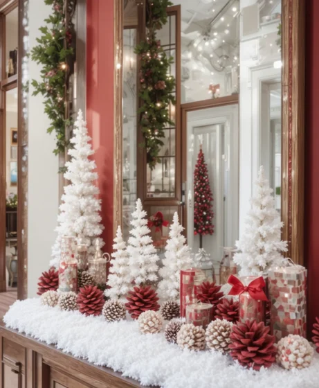  Red and White Christmas Hallway