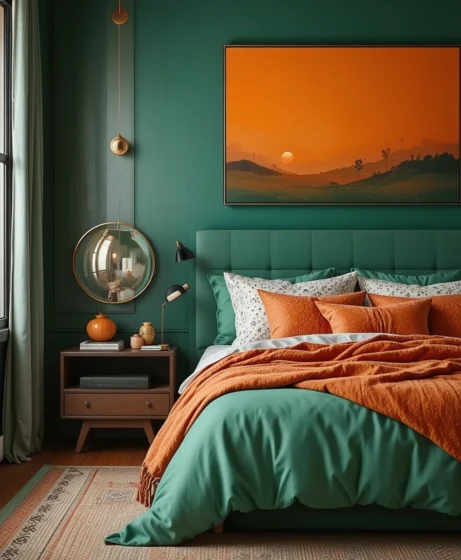  Green and Orange Bedroom