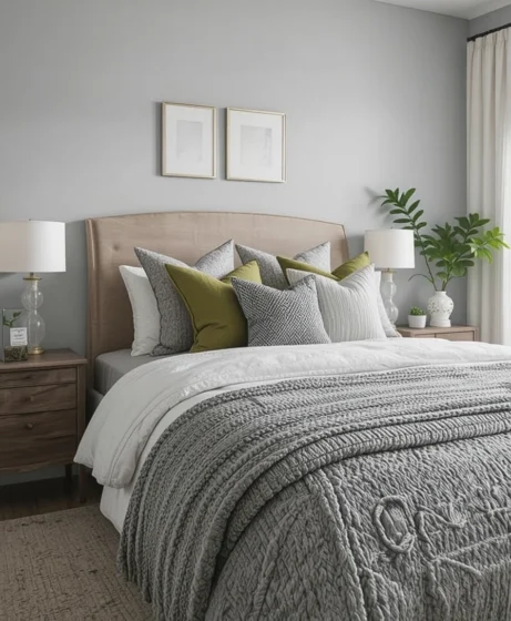  Grey and Green Bedroom