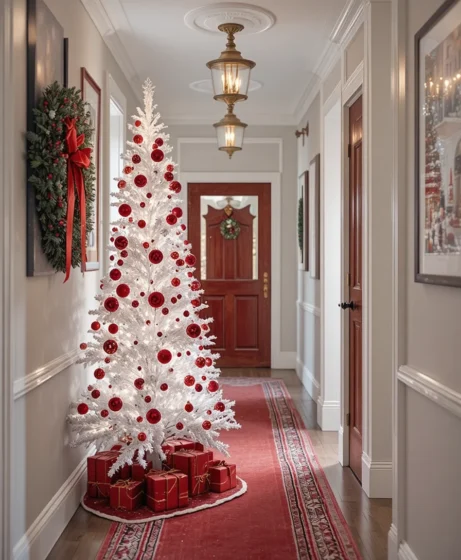  Red and White Christmas Hallway