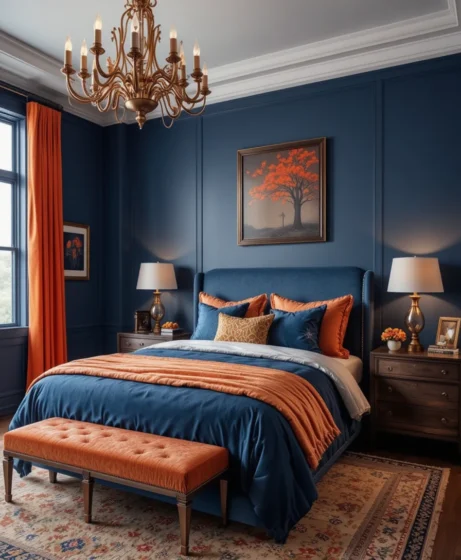  Blue and Orange Bedroom