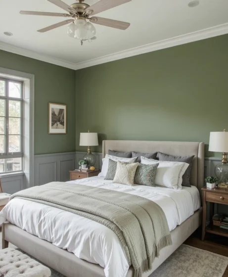  Grey and Green Bedroom