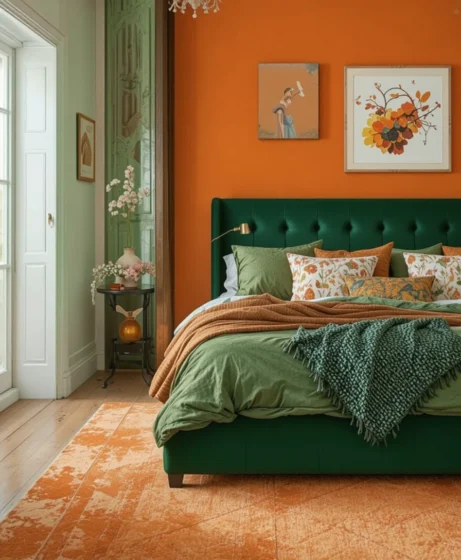  Green and Orange Bedroom