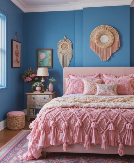 Pink and Blue Bedroom 