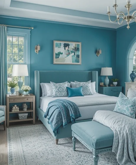 Teal Blue Bedroom