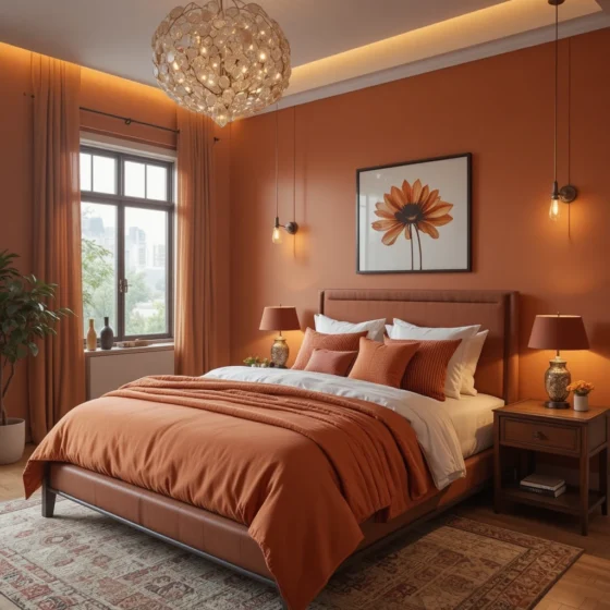 Burnt Orange Bedroom