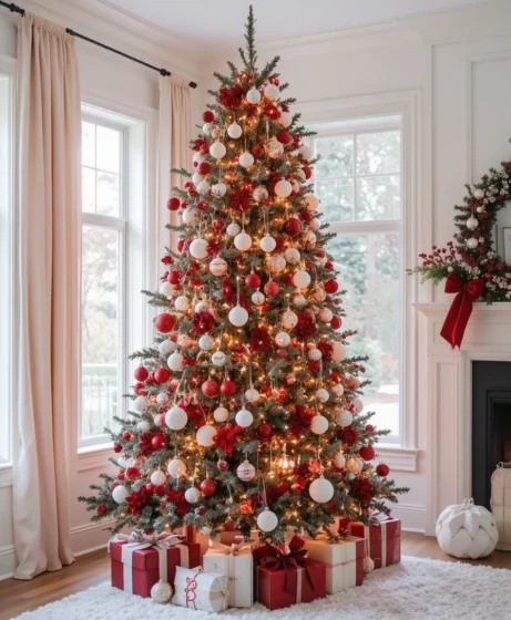 Red & White Christmas Tree
