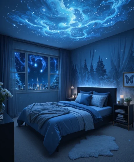 Blue Celestial Bedroom
