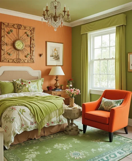  Green and Orange Bedroom