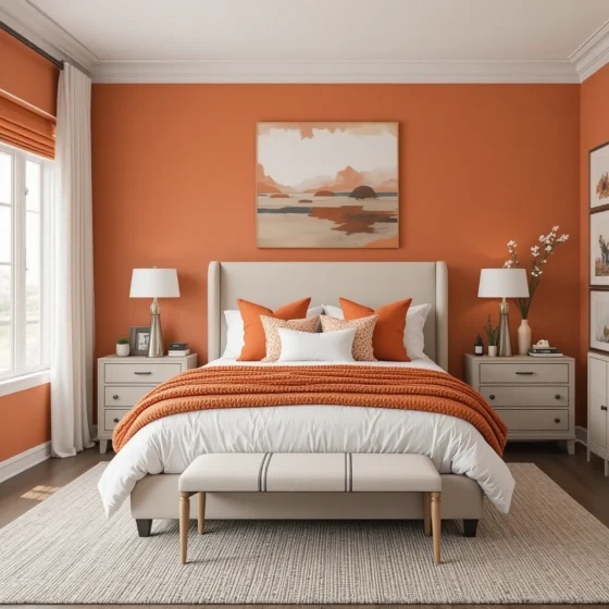Burnt Orange Bedroom