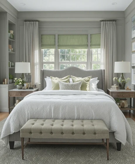  Grey and Green Bedroom
