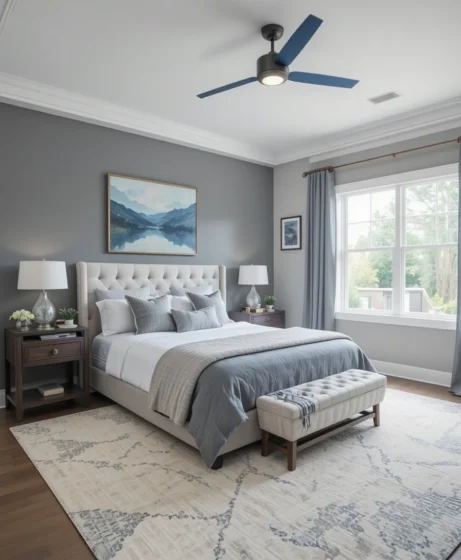  Grey and Blue Bedroom