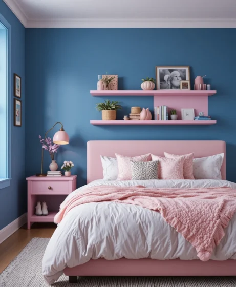Pink and Blue Bedroom 