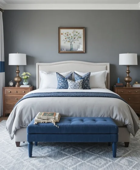  Grey and Blue Bedroom