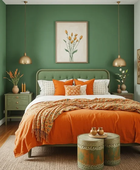  Green and Orange Bedroom