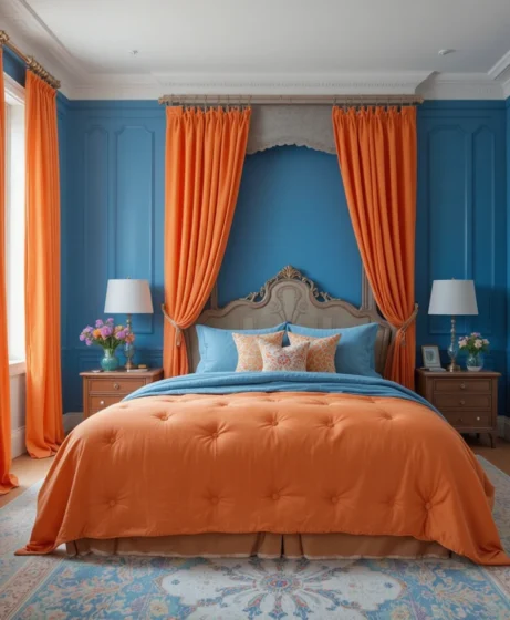  Blue and Orange Bedroom
