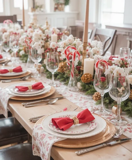  Red and White Christmas Table