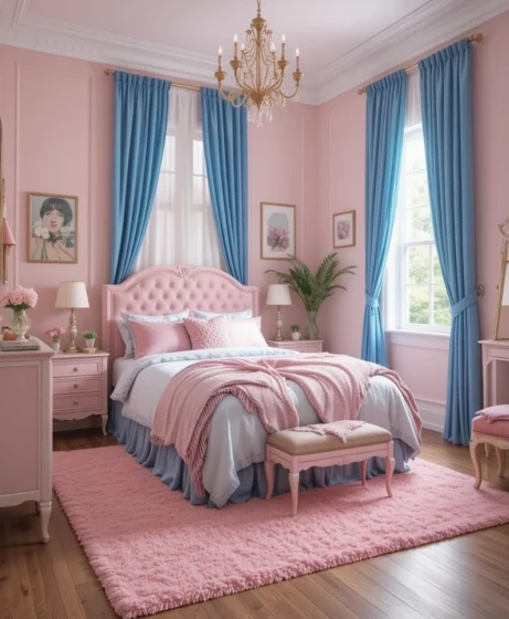 Pink and Blue Bedroom 