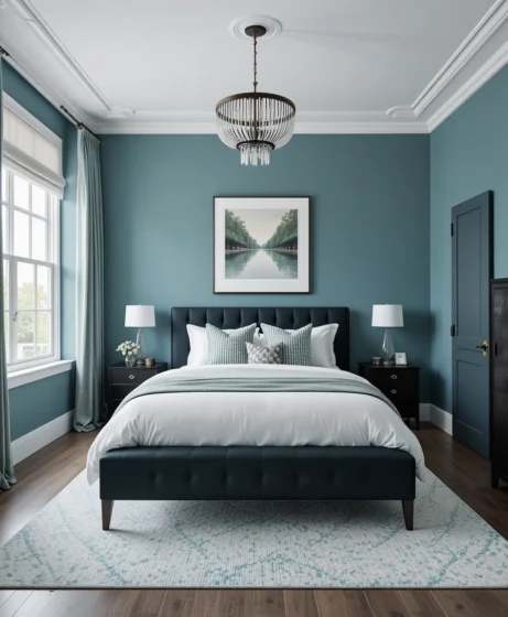 Teal Blue Bedroom