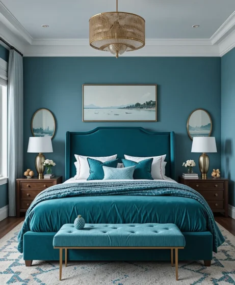 Teal Blue Bedroom