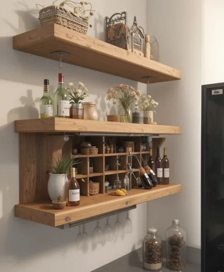 Oak Kitchen Shelves