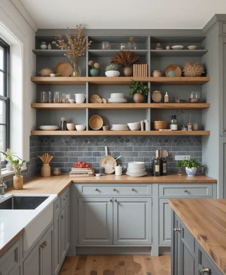 Oak Kitchen Shelves