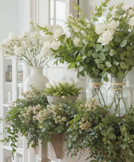 Spring Mantel Decorating