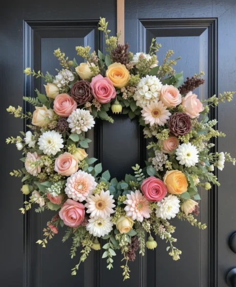 Spring Wreath Front Door