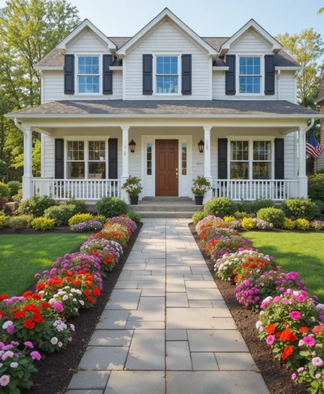 Flower Beds in Front of House